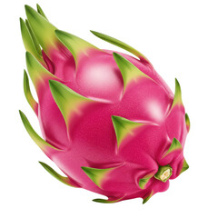 Fresh and vibrant dragon fruit tropical delicacy isolated PNG with Transparent Background