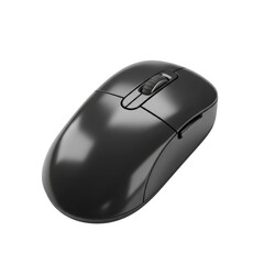 Black computer mouse isolated PNG with Transparent Background