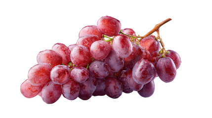Red Grapes with Water Droplets on Black Background