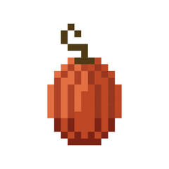 Pixel art pumpkin icon. Vector pumpkin. Game-style pumpkin symbol 