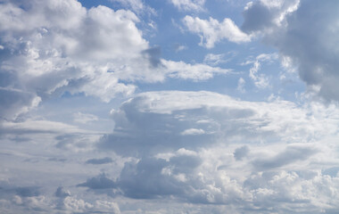 background of blue sky with the white cloud fluffy