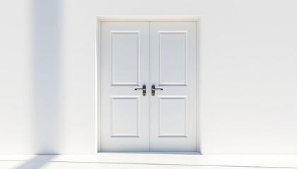 White door, simple clean lines, subtle shadow,  paint,  image