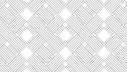 Abstract square pattern with linear stripes. Modern monochrome geometric background for wallpaper, textile, fabric, and decorative design.