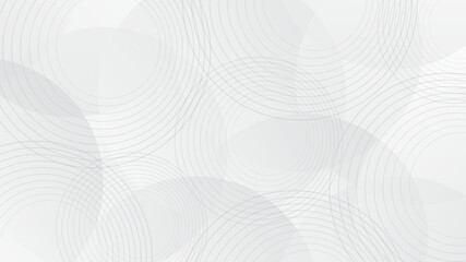 Abstract circle pattern gradient white and gray on background.