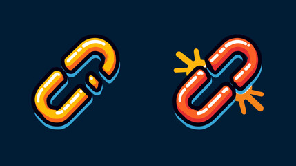 Broken and unbroken chain link icons.