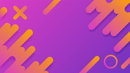 Vibrant Purple and Orange Abstract Background with Geometric Shapes