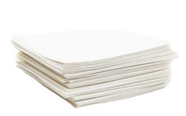 Stack of clean white paper napkins isolated on transparent background
