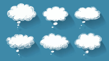 Collection of white thought bubbles.