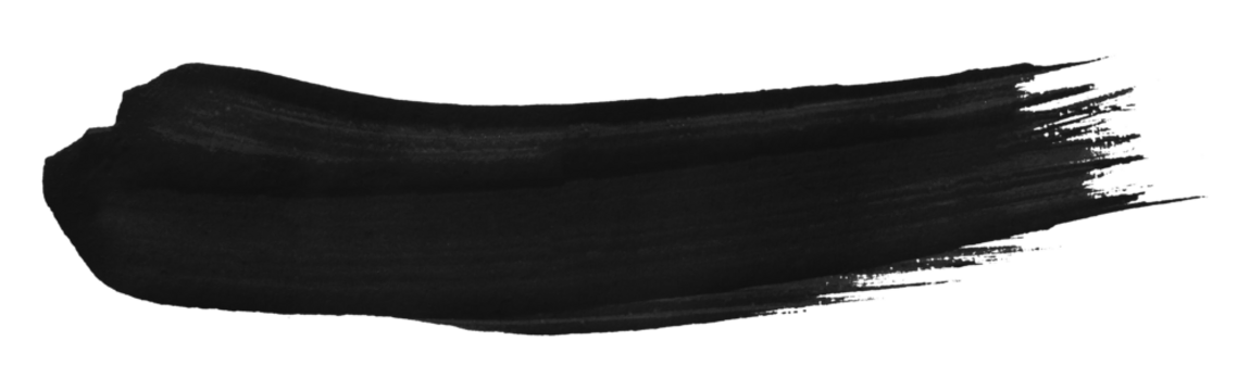 black watercolor background. Artistic hand paint. Isolated on transparent background.