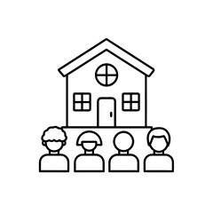 inclusive classroom icon isolated on white