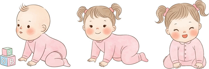 cute chubby pink baby girl collections