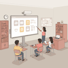 Minimalist Flat Vector SVG Icon Set with Geometric Shapes and Bright Colors for Web Design and Digital Media