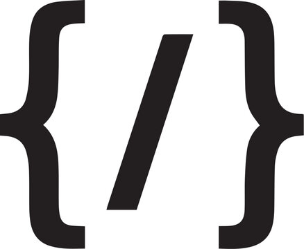 Image of a pair of curly brackets enclosing a forward slash.