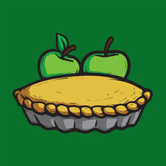 Apple Pie Cartoon Vector Illustration