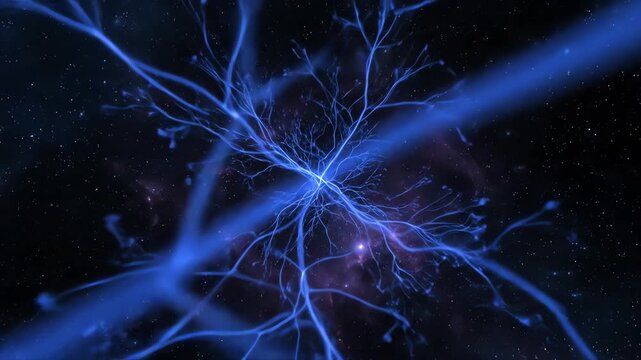 abstract space background, abstract blue background, abstract blue background with stars - Powered by Adobe