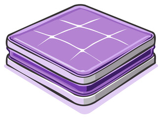 Naklejka premium Isometric purple quilted soft cushion or mattress icon illustration