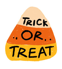 A crayon drawing of a Halloween jelly with letters written on the candy.