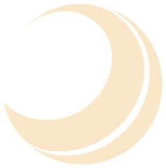 Crescent Moon Shape Design Abstract Element Pale Yellow Color Curving Forms