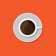 
This is a digital illustration of a cup of black coffee from a top-down perspective.
