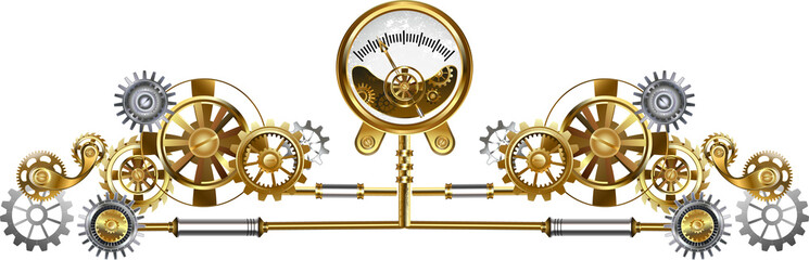 Symmetrical frame with pressure gauge