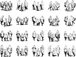 Naklejka premium Halloween Sexy Spooky Ghosts