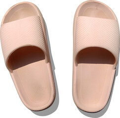 a pair of cute pink rubber slippers sandals