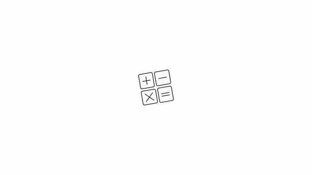 Simple Hand Drawn Calculator Buttons Plus Minus Multiply Divide Equal.