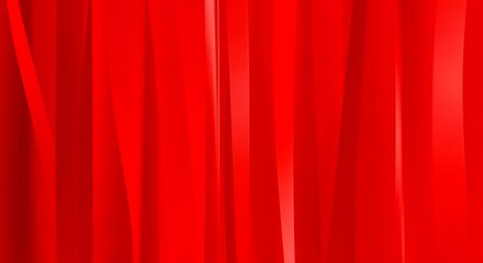 A vibrant red abstract design features vertical stripes with a dynamic, textured appearance.