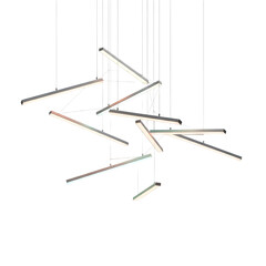 Modern linear pendant light fixture isolated PNG with Transparent Background