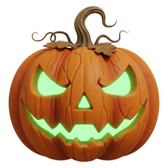 Halloween Pumpkin With Glow Eyes 3D Illustration