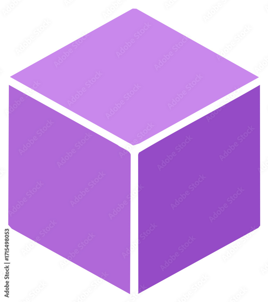 Poster abstract three dimensional violet cube graphic design element for technology business or data concep