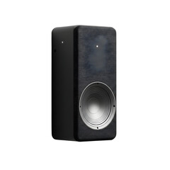 Obraz premium Single dark grey speaker for studio or home listening isolated PNG with Transparent Background