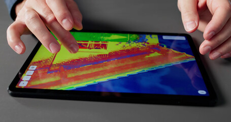 Building Contractor Using Tablet To Ensure Efficient Thermal Insulation