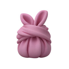 Obraz premium A Soft Pink Fabric Tied In A Bundle Resembling Bunny Ears On A Transparent Background