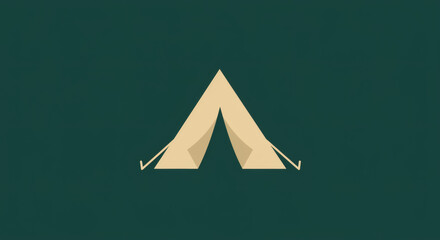 Minimalist A-frame tent icon, a simple logo for camping.