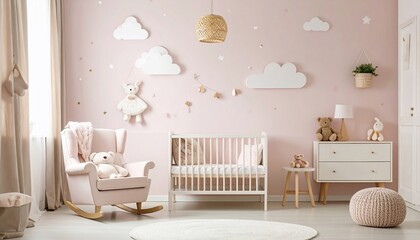A Cozy and Dreamy Baby Nursery with Delicate Pink and White Accents