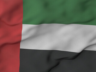 Obraz premium Wrinkled fabric UAE flag