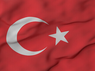 Obraz premium Wrinkled fabric Turkey flag