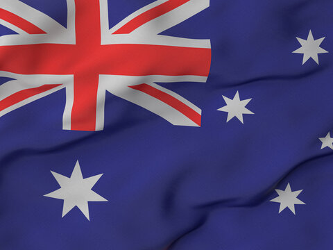 Wrinkled fabric Australia flag