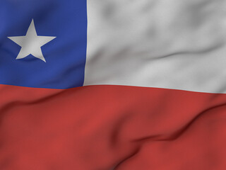 Wrinkled fabric Chile flag