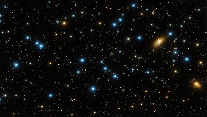 Fototapeta premium Deep space view featuring numerous stars and distant galaxies in a starfield