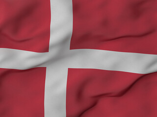 Fototapeta premium Wrinkled fabric Denmark flag