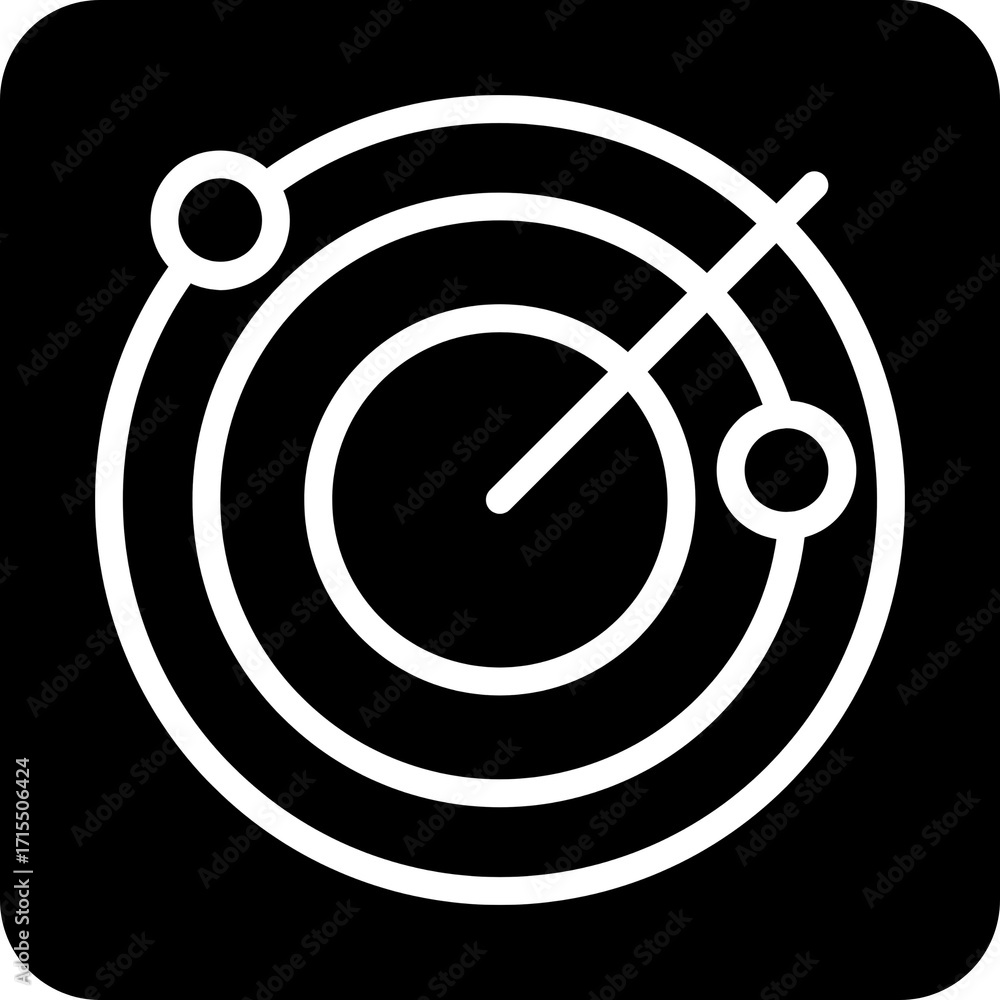 Poster radar scan icon for detection tracking and location services
