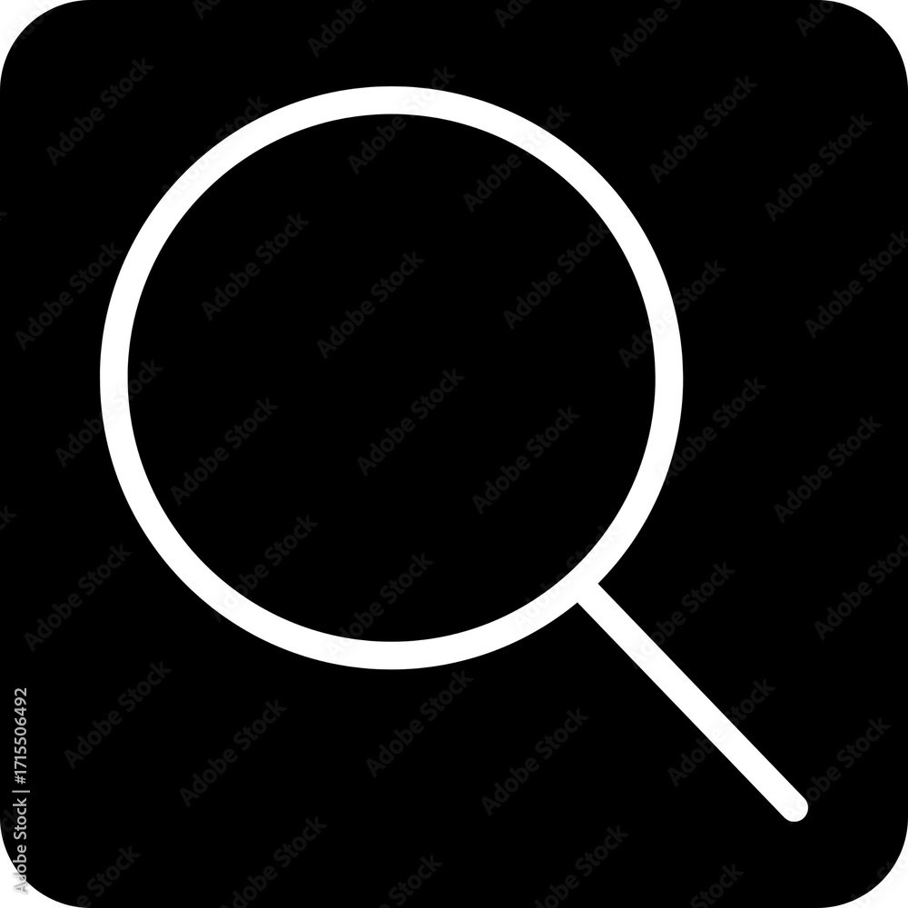 Poster magnifying glass search icon for find and explore functions