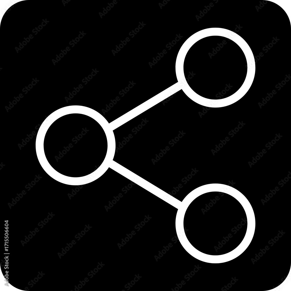 Poster three connected nodes share icon for networking and distribution