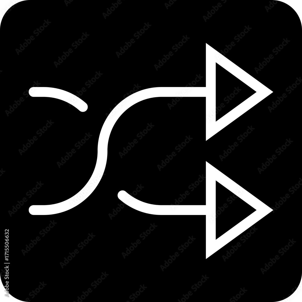 Poster shuffle arrows icon for randomizing music and playlists