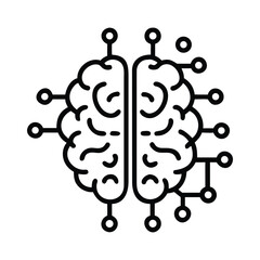 Conceptual image of an artificial intelligence brain with digital connections and circuits
