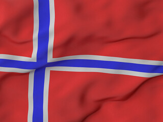 Fototapeta premium Wrinkled fabric Norway flag