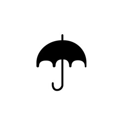 black umbrella isolated on white background