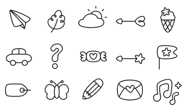 Cute planner sticker icons vector collection